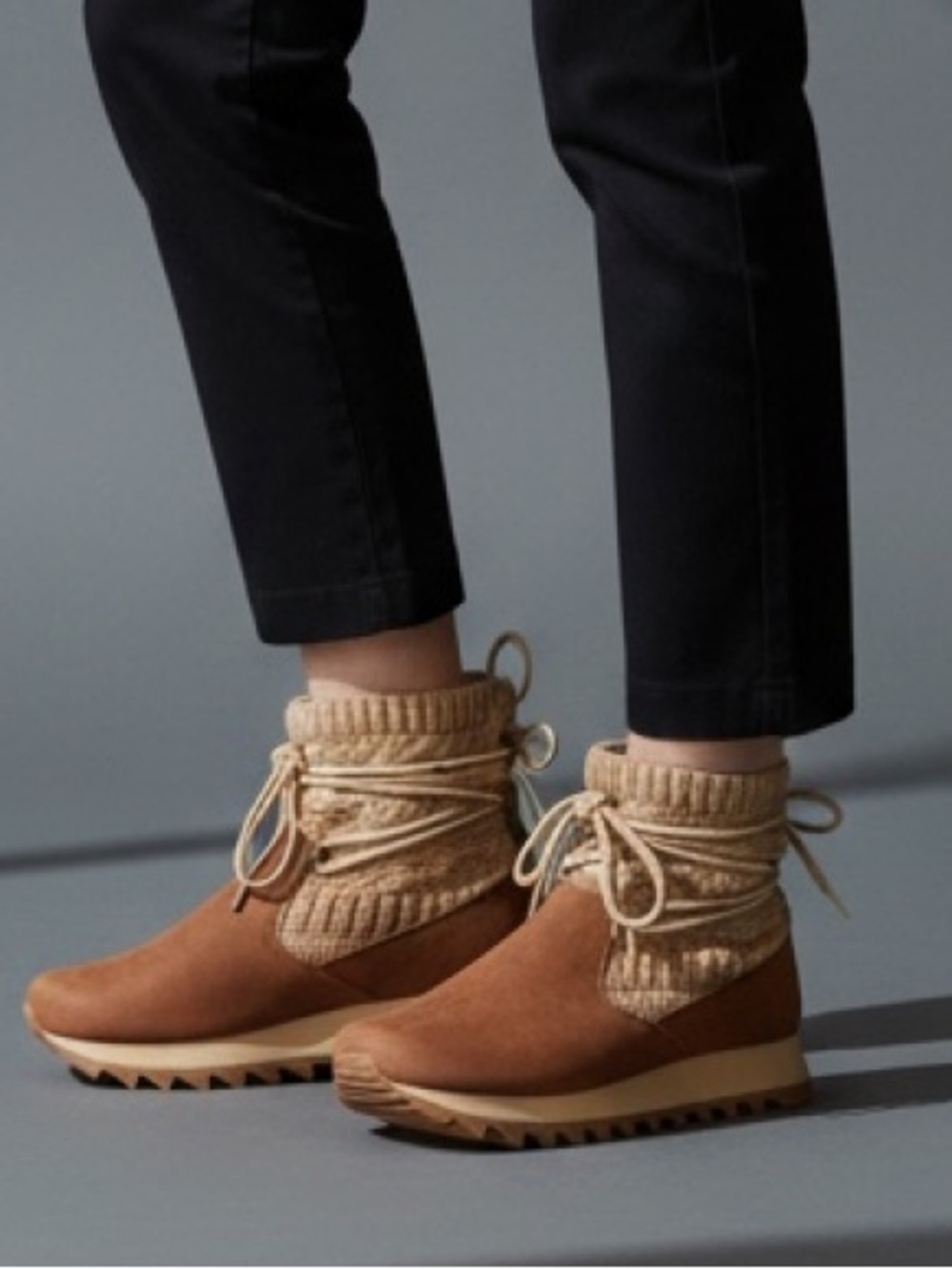 Merrell Tan/Brown Knit-Cuff Ankle Booties